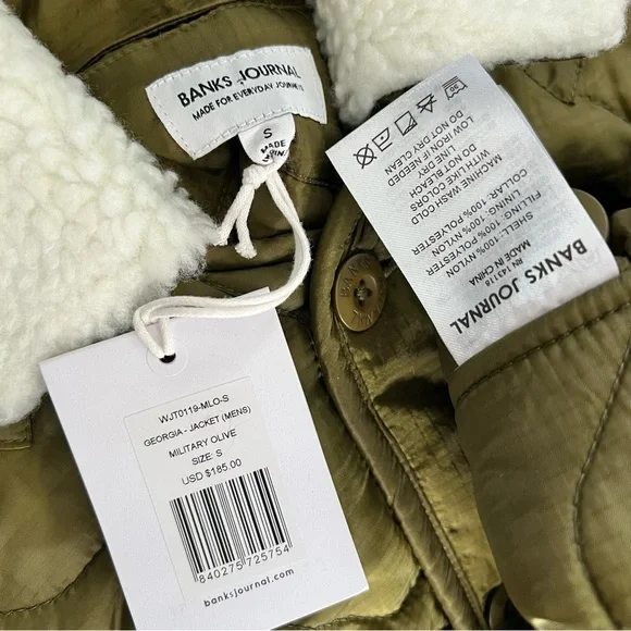 NWT Banks Journal Georgia Jacket Sherpa Collar Mid-Weight Quilted Weave XL M - Picture 16 of 16